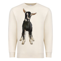 Sandshell Hand Drawn Baby Alpine Goat Premium Sweatshirt - LillyAllenDesigns