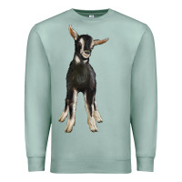 Seafoam Hand Drawn Baby Alpine Goat Premium Sweatshirt - LillyAllenDesigns