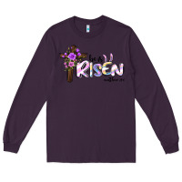 Plum easter he is risen matthew 28 6 Long Sleeve Tee - Jasminsmagicworld