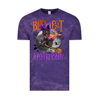 Cloud Purple Black cat apothecary Vintage Tee - NancyCooperArtShop