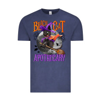 Vintage Denim Black cat apothecary Vintage Tee - NancyCooperArtShop