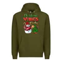 Army Green christmas vibes only Premium Hoodie - BundleAndBundleShop