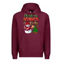 Burgundy christmas vibes only Premium Hoodie - BundleAndBundleShop