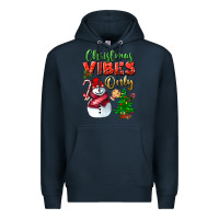 Navy christmas vibes only Premium Hoodie - BundleAndBundleShop