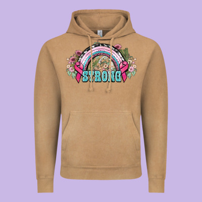 Strong Cancer Rainbow Cancer Awareness Vintage Hoodie Designed By Howdyjamesfarm