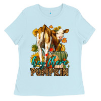 Baby Blue Hey There Pumpkin Fall Ladies Tee - LillyAllenDesigns