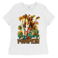 White Hey There Pumpkin Fall Ladies Tee - LillyAllenDesigns