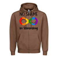 Chestnut no Shame Stimming Zipper Hoodie - CowhideDigitalArt