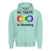Seafoam no Shame Stimming Zipper Hoodie - CowhideDigitalArt
