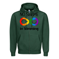 Sports Green no Shame Stimming Zipper Hoodie - CowhideDigitalArt