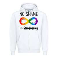 White no Shame Stimming Zipper Hoodie - CowhideDigitalArt