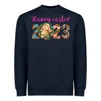 Navy Happy Easter 2023 Heavyweight Sweatshirt - BundleAndBundleShop