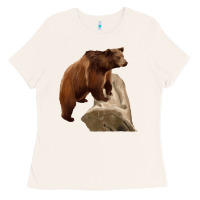 Bone California Grizzly Bear Ladies Tee - RanaPortraitStore