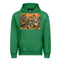 Emerald camouflage bunny background Urban Hoodie - BarkalooDesign