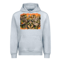 Heather Grey camouflage bunny background Urban Hoodie - BarkalooDesign