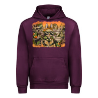 Mauve Wine camouflage bunny background Urban Hoodie - BarkalooDesign