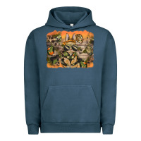 Pigment Midnight Navy camouflage bunny background Urban Hoodie - BarkalooDesign