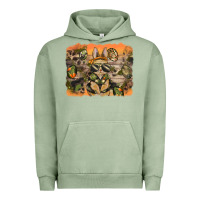 Pigment Oil Green camouflage bunny background Urban Hoodie - BarkalooDesign