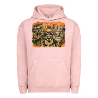 Pigment Salmon camouflage bunny background Urban Hoodie - BarkalooDesign