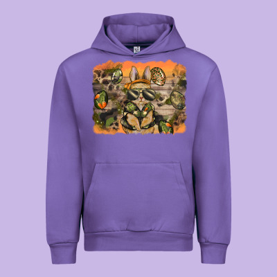 Camouflage Bunny Background Urban Hoodie Designed By Barkaloodesign