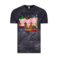 Cloud Black happy hallothanksmas pigs Vintage Tee - texasbilliewilder