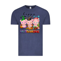 Vintage Denim happy hallothanksmas pigs Vintage Tee - texasbilliewilder