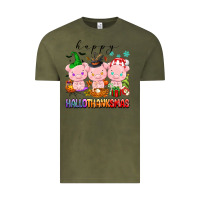Vintage Olive happy hallothanksmas pigs Vintage Tee - texasbilliewilder