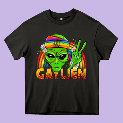 Gaylien Lgbtq Pride Heavy Core Tee Designed By Bundleandbundleshop