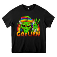 Black Gaylien LGBTQ Pride Heavy Core Tee - BundleAndBundleShop