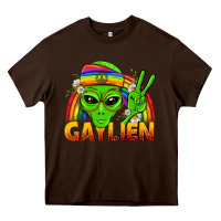 Chocolate Brown Gaylien LGBTQ Pride Heavy Core Tee - BundleAndBundleShop