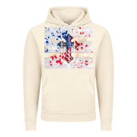 Vintage Artic 4th of july flag cross Vintage Hoodie - TumblerDesignByShophia