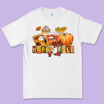 Happy Fall Y'all Premium Tee Designed By Lillyallendesigns