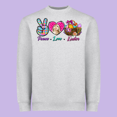 Peace Love Easter Heavyweight Sweatshirt Designed By Bundleandbundleshop