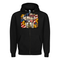 Black Western 4th Of July Lama Background Zipper Hoodie - LillyAllenDesigns