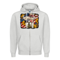 Dove Grey Western 4th Of July Lama Background Zipper Hoodie - LillyAllenDesigns