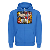 True Royal Western 4th Of July Lama Background Zipper Hoodie - LillyAllenDesigns