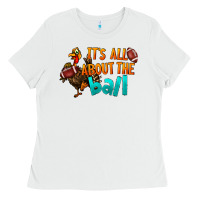 White It's All About The Ball Ladies Tee - LillyAllenDesigns