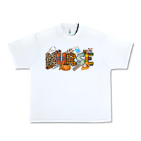 White Fall Nurse Urban Heavy Tee - NancyCooperArtShop