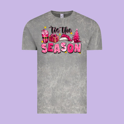 Pink 'tis The Season Christmas Vintage Tee Designed By Texasbilliewilder