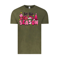 Vintage Olive Pink 'tis the season Christmas Vintage Tee - texasbilliewilder