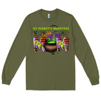Army Green my favorite monsters calls me mom Long Sleeve Tee - CowGirlArtShop