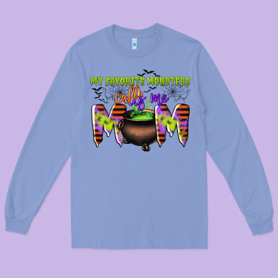My Favorite Monsters Calls Me Mom Long Sleeve Tee Designed By Cowgirlartshop