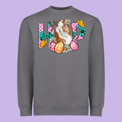 Hop Bunny Easter Heavyweight Sweatshirt Designed By Bundleandbundleshop