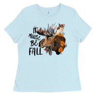 Baby Blue It Moose Be Fall Ladies Tee - LillyAllenDesigns