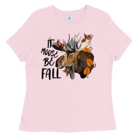 Bubblegum Pink It Moose Be Fall Ladies Tee - LillyAllenDesigns