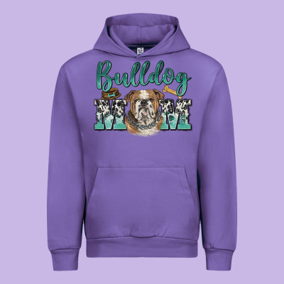 Bulldog Mom Urban Hoodie Designed By Barkaloodesign
