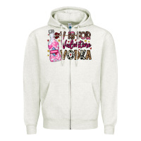 Oatmeal Heather V is For Valentine Vodka Zipper Hoodie - CowhideDigitalArt
