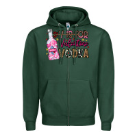 Sports Green V is For Valentine Vodka Zipper Hoodie - CowhideDigitalArt