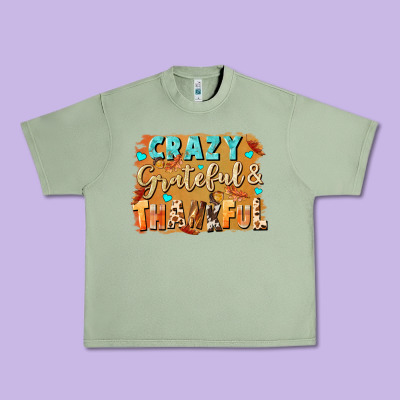 Crazy Grateful And Thankful Urban Heavy Tee Designed By Nancycooperartshop
