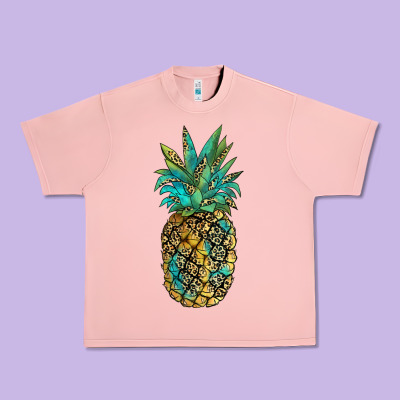 Leopar Turquoise Pineapple Urban Heavy Tee Designed By Jahusdesignshop